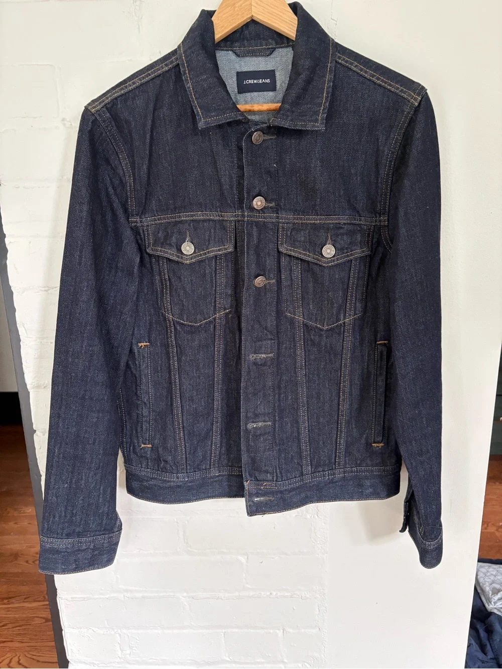 J. Crew Dark Indigo Denim Jacket - Men's Classic Trucker - small